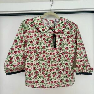 Batsheva floral cotton ‘Anise’ blouse with Peter Pan collar- SMALL